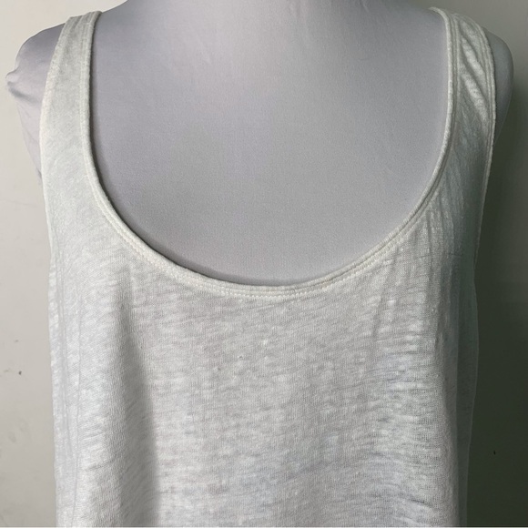 Calypso St. Barth Women's 100% Linen White Scoop Tank Top Size Large - Picture 2 of 15
